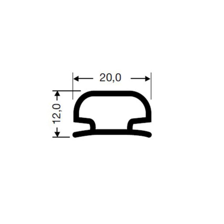 Joint de porte pour meubles frigo Profil Plat PVC - JPF-0330-020 - Linum