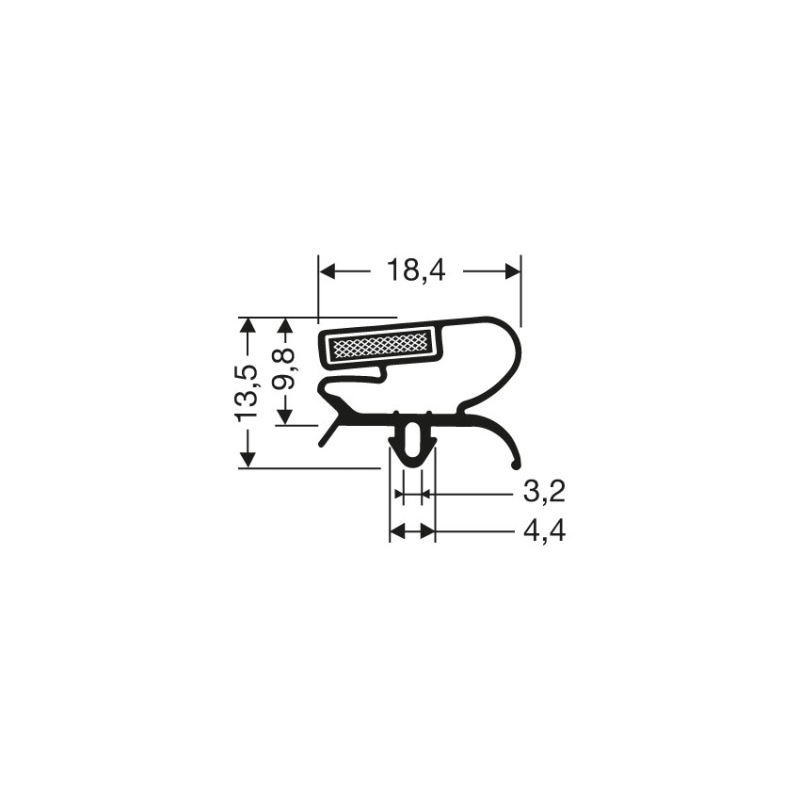 Joint de porte pour meuble frigo Aimant M66 inclus - JPC-1334-020 - Linum