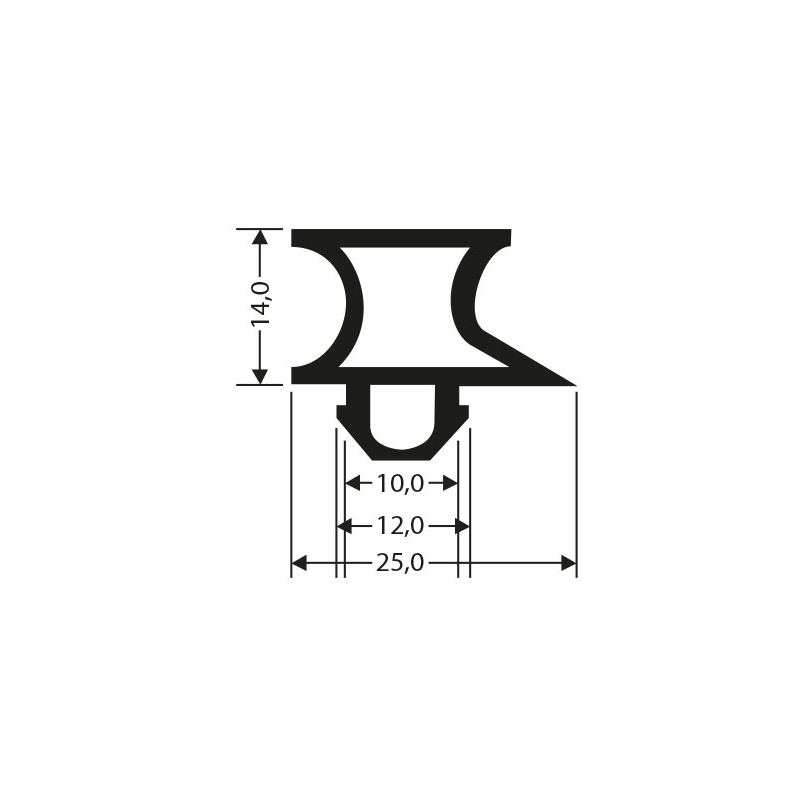 Joint de porte pour meubles frigo Profil PVC &agrave; clipser - JPC-0120-050 - Linum