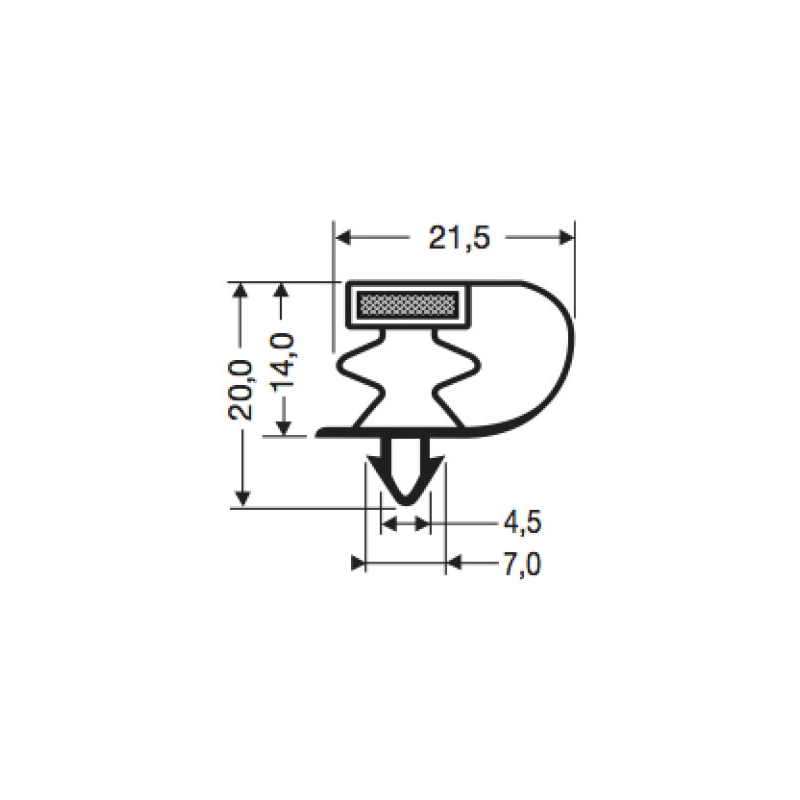 Joint de porte magn&eacute;tique pour meubles frigo - 2600mm - Linum