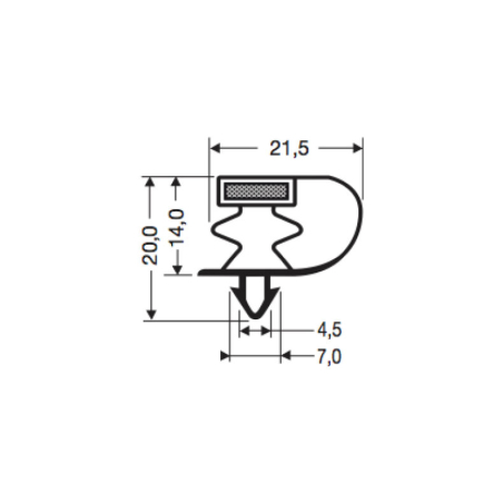 Joint de porte magn&eacute;tique pour meubles frigo - 2600mm - Linum