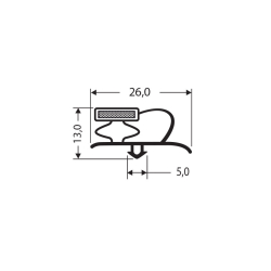 Joint de porte magn&eacute;tique pour meubles frigo - 2550mm - Linum