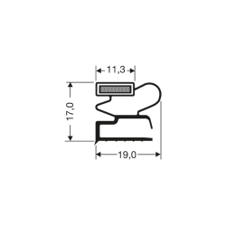 Joint de porte pour meubles frigo Profil Plat Aimant&eacute; - JPF-1150-050 - Linum