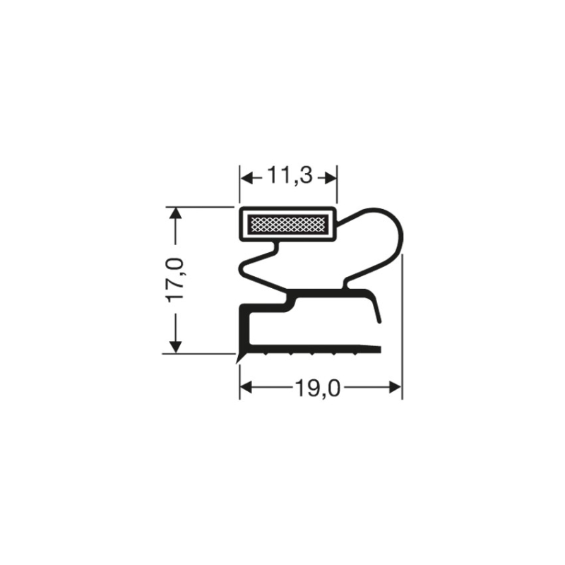 Joint de porte pour meubles frigo Profil Plat Aimant&eacute; - JPF-1150-050 - Linum