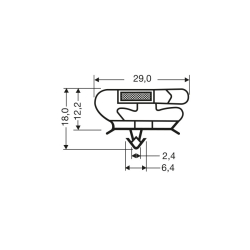 Joint Magn&eacute;tique pour Porte Frigo - 2550mm/Lng - JPC-2161-050 - Linum