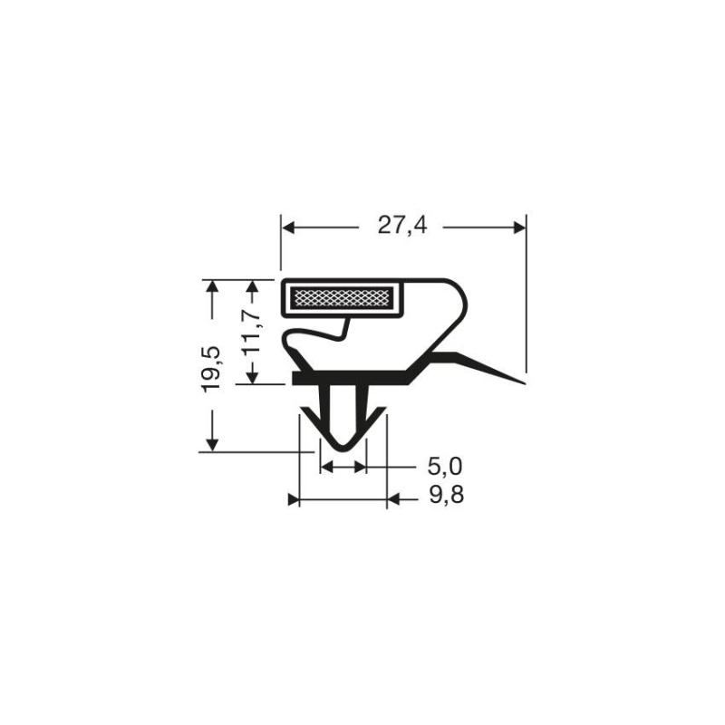 Joint de porte magn&eacute;tique pour meubles frigo - 2550mm avec aimant M18 - JPC-2020-020 - Linum