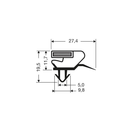 Joint de porte magn&eacute;tique pour meubles frigo - 2550mm avec aimant M18 - JPC-2020-020 - Linum