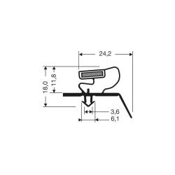 Joint de porte magn&eacute;tique - 2550mm - JPC-2040-020 - Linum
