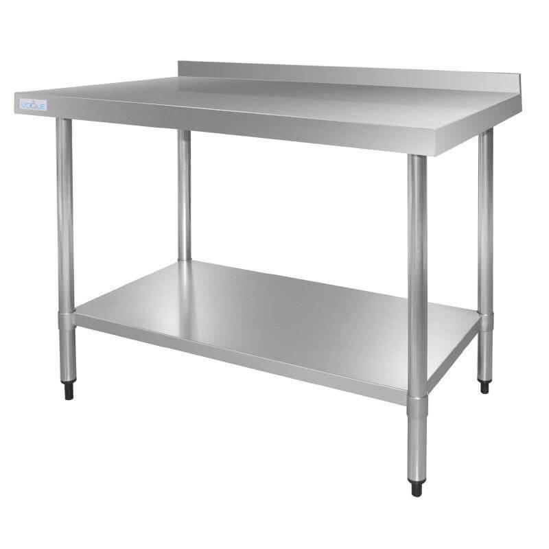 Table en acier inoxydable avec rebord Vogue 1200mm