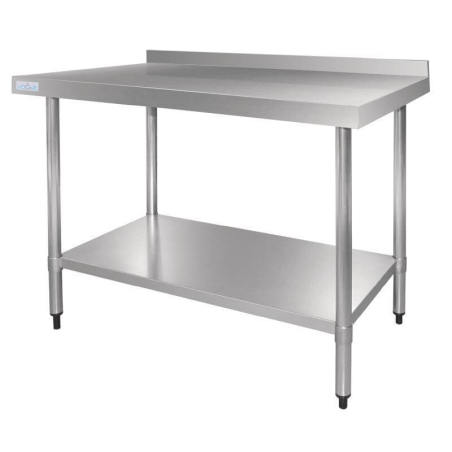 Table en acier inoxydable avec rebord Vogue 1200mm