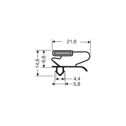 Joint de porte magn&eacute;tique pour meubles frigo - 2550mm/Lng - JPC-2194-020 - Linum