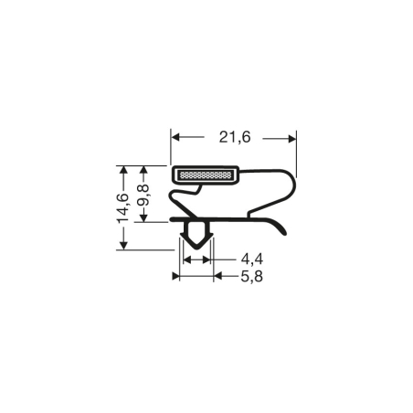 Joint de porte magn&eacute;tique pour meubles frigo - 2550mm/Lng - JPC-2194-020 - Linum
