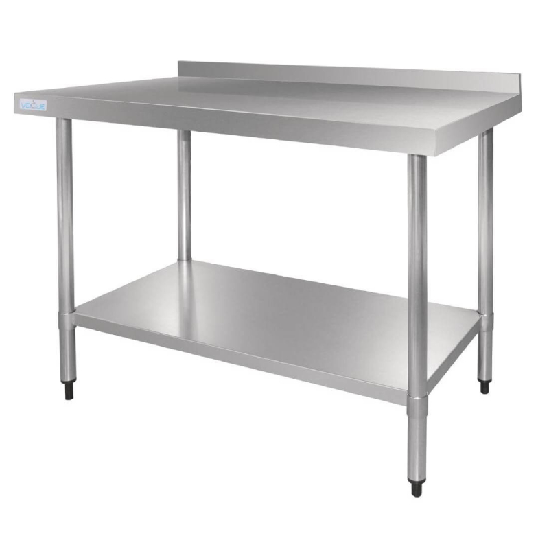 Table en acier inoxydable avec rebord Vogue 1800mm