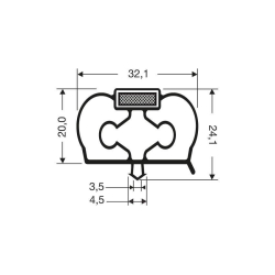 Joint de Porte Magn&eacute;tique 2500mm - JPC-1910-050 - Linum