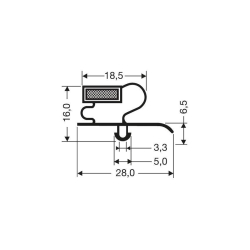 Joint de porte magn&eacute;tique 2500mm - JPC-1920-050 - Linum