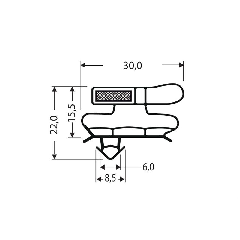 Joint de porte magn&eacute;tique - 2550MM/LNG avec aimant M18 - JPC-1430-010 - Linum