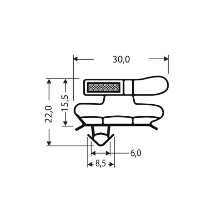 Joint de porte magn&eacute;tique - 2550MM/LNG avec aimant M18 - JPC-1430-010 - Linum