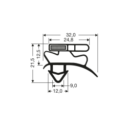 Joint de porte magn&eacute;tique pour meubles frigo - 2440mm - Linum