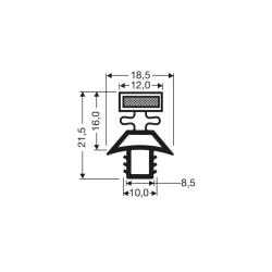 Joint de porte magn&eacute;tique pour meubles frigo 2440mm - JPC-1720-050 - Linum