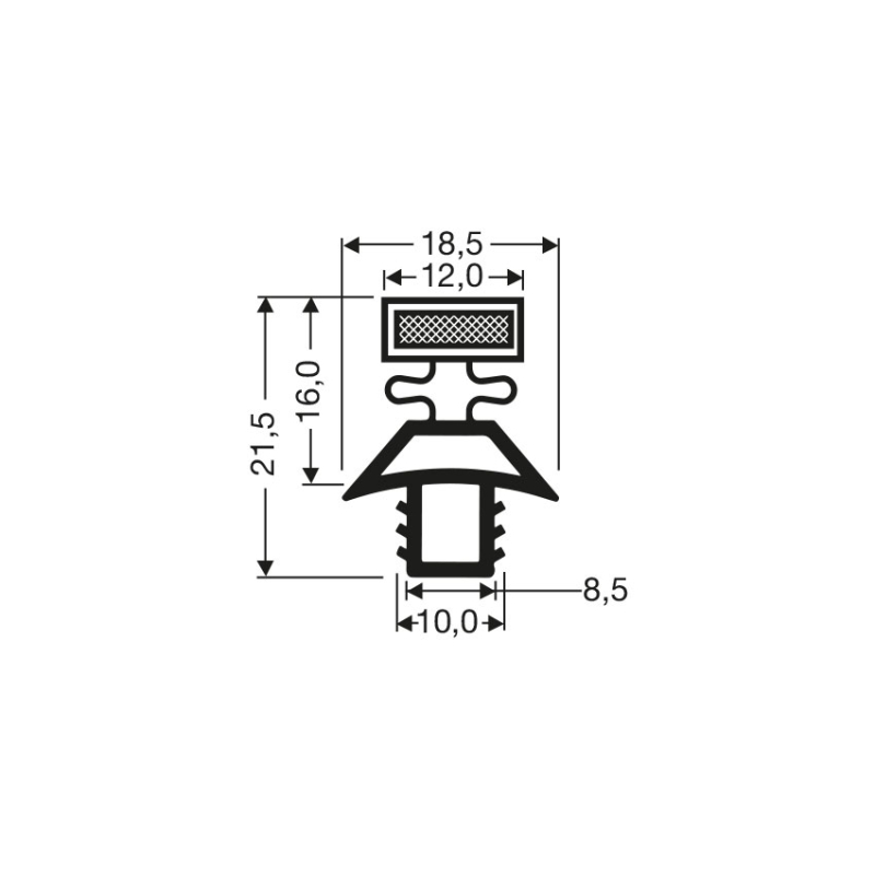 Joint de porte magn&eacute;tique pour meubles frigo 2440mm - JPC-1720-050 - Linum