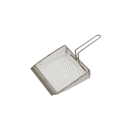 Serveur &agrave; Frites Plat en Inox avec Fil Tress&eacute; et Racleur - DRF-2121-000 - Linum