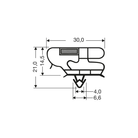 Joint Magn&eacute;tique pour Meubles Frigo - 2550mm/Longueur - JPC-3161-050 - Linum