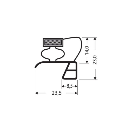 Joint de porte magn&eacute;tique pour meubles frigo - 2550mm - Linum