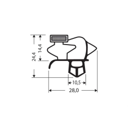 Joint de porte magn&eacute;tique pour meubles frigo - 2550mm - Linum