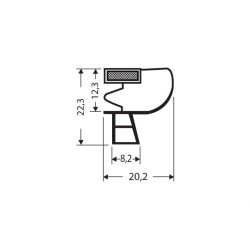 Joint de porte magn&eacute;tique pour meubles frigo - 2550mm/LNG - JPC-1180-050 - Linum