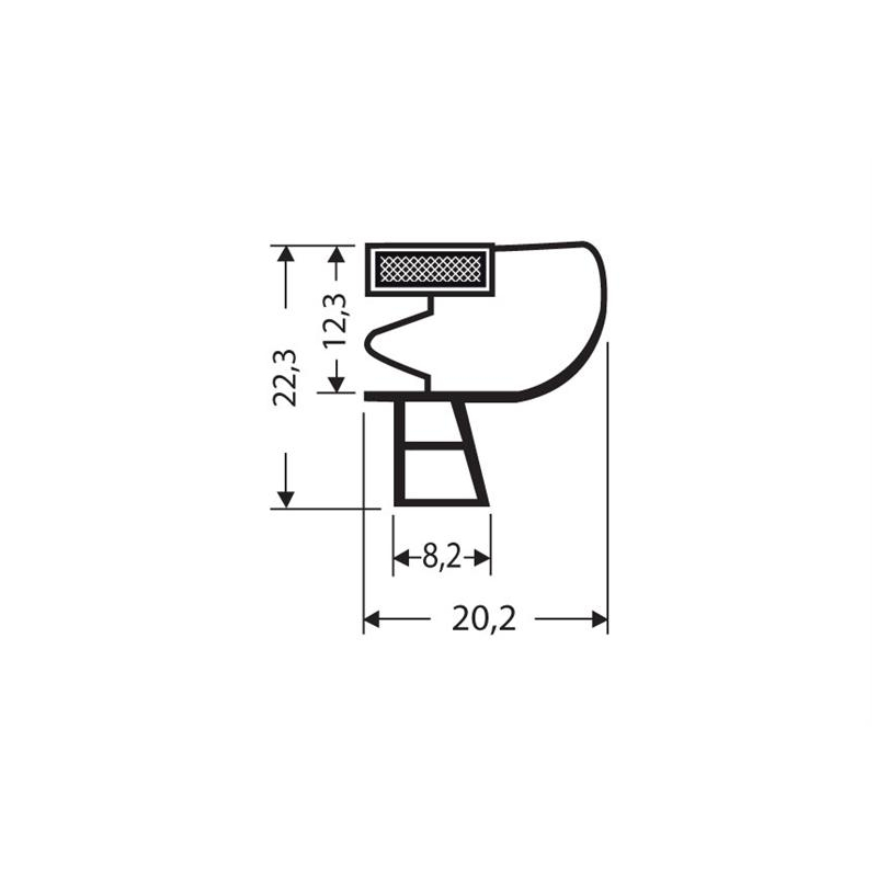 Joint de porte magn&eacute;tique pour meubles frigo - 2550mm/LNG - JPC-1180-050 - Linum