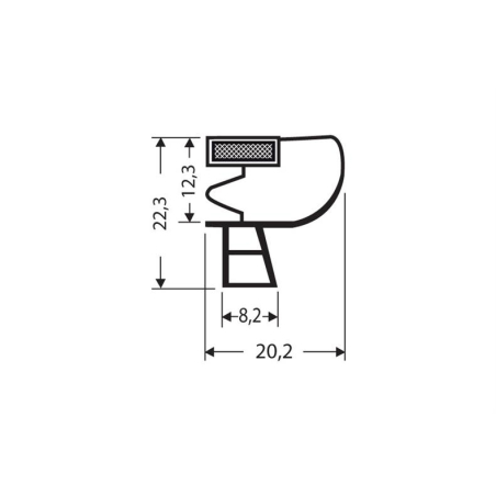 Joint de porte magn&eacute;tique pour meubles frigo - 2550mm/LNG - JPC-1180-050 - Linum