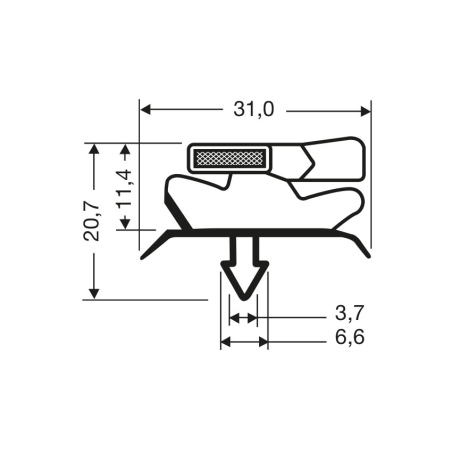 Joint de porte magn&eacute;tique pour meubles frigo - JPC-1840-020 - Linum