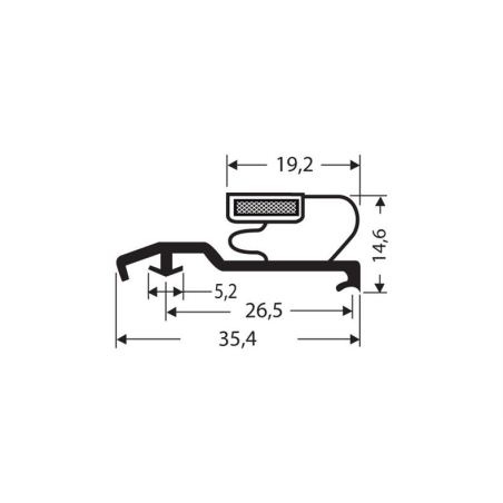 Joint de porte magn&eacute;tique pour frigo - 2600mm - Linum