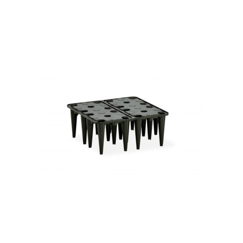 Bac de r&eacute;tention HD bas Caillebotis PE 400x400x170mm - REC-9005-020 - Linum