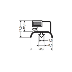 Joint de porte magn&eacute;tique pour meubles frigo - 2550mm/Longueur - JPC-1560-050 - Linum
