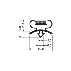 Joint de porte magn&eacute;tique pour meubles frigo - 2550mm/Lng - JPC-1570-050 - Linum