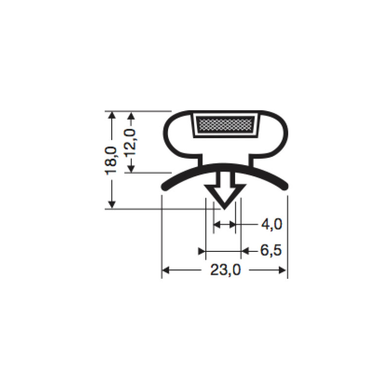 Joint de porte magn&eacute;tique pour meubles frigo - 2550mm/Lng - JPC-1570-050 - Linum