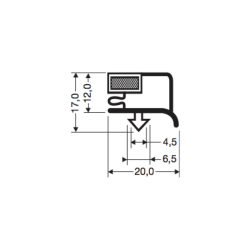Joint de porte magn&eacute;tique pour meubles frigo - JPC-1580-050 - Linum