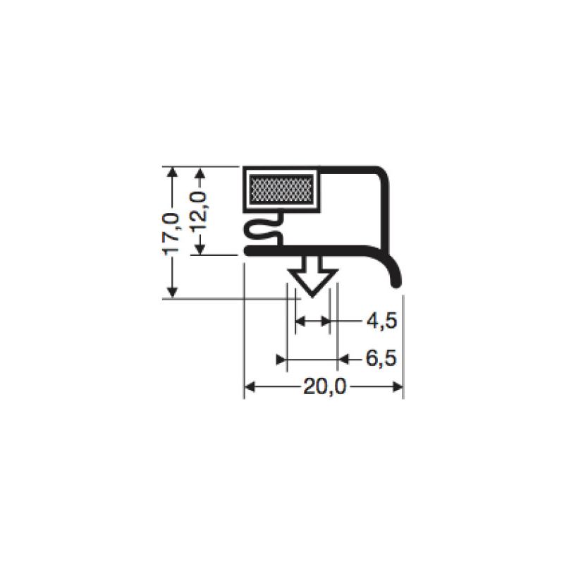 Joint de porte magn&eacute;tique pour meubles frigo - JPC-1580-050 - Linum