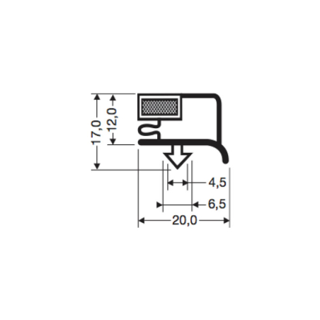 Joint de porte magn&eacute;tique pour meubles frigo - JPC-1580-050 - Linum