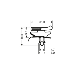 Joint de porte magn&eacute;tique pour meubles frigo - 2550mm/Lng - JPC-1930-050 - Linum