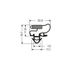 Joint Magn&eacute;tique Noir pour Porte Frigo - JPC-1950-020 - Linum