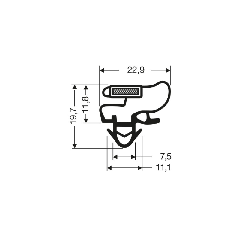 Joint Magn&eacute;tique Noir pour Porte Frigo - JPC-1950-020 - Linum