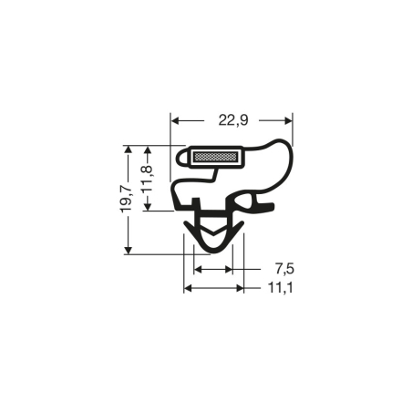 Joint Magn&eacute;tique Noir pour Porte Frigo - JPC-1950-020 - Linum