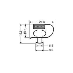 Joint de porte magn&eacute;tique 2550mm - JPC-1960-050 - Linum