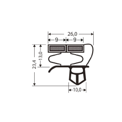 Joint de porte magn&eacute;tique pour meubles frigo - 2550mm - JPC-1370-010 - Linum