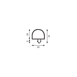 Joint de porte pour meubles frigo Profil PVC 2550mm - JPC-0180-050 - Linum
