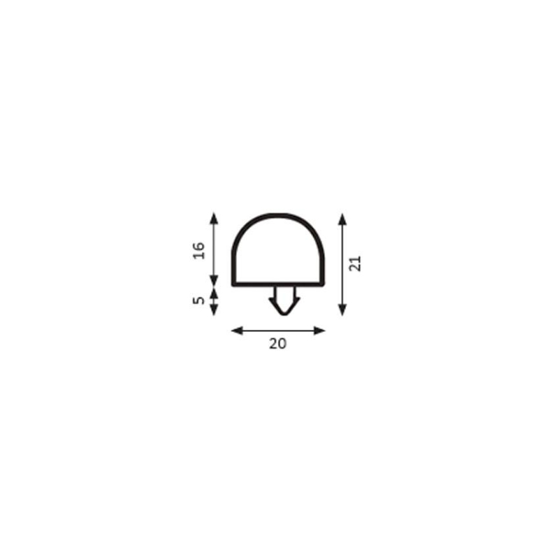 Joint de porte pour meubles frigo Profil PVC 2550mm - JPC-0180-050 - Linum