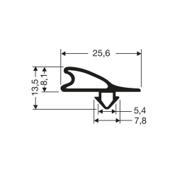 Joint de porte &agrave; clipser sans aimant - JPC-0210-050 - Linum