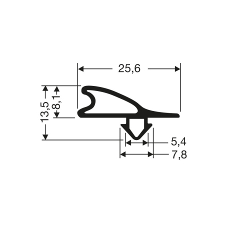 Joint de porte &agrave; clipser sans aimant - JPC-0210-050 - Linum